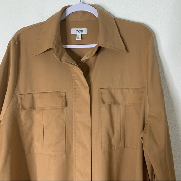 COS Womens wool blend utility shirt dress long L - Picture 7 of 12